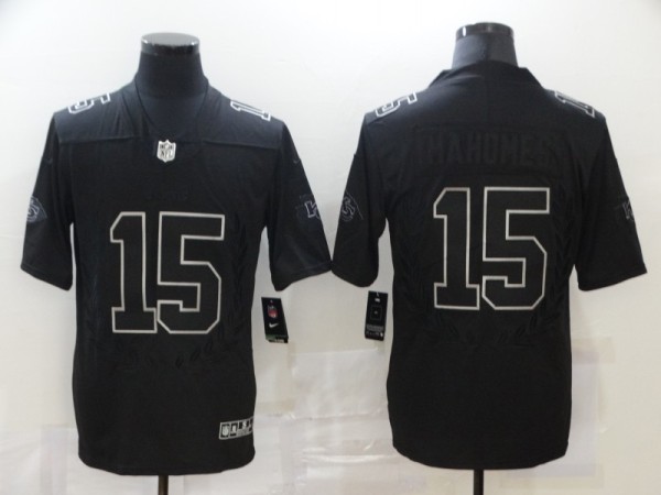 Men's Kansas City Chiefs #15 Patrick Mahomes Black MVP Limited Jersey