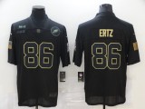 Men's Philadelphia Eagles #86 Zach Ertz 2020 Black Salute To Service Limited Jersey