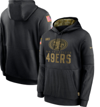 Men's Nike San Francisco 49ers Black 2020 Salute to Service Sideline Performance Pullover Hoodie