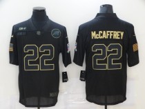 Men's Carolina Panthers #22 Christian McCaffrey 2020 Black Salute To Service Limited Jersey