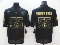 Men's Dallas Cowboys #55 Leighton Vander Esch 2020 Black Salute To Service Limited Jersey