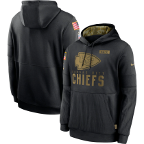 Men's Nike Kansas City Chiefs Black 2020 Salute to Service Sideline Performance Pullover Hoodie