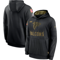 Men's Nike Atlanta Falcons Black 2020 Salute to Service Sideline Performance Pullover Hoodie