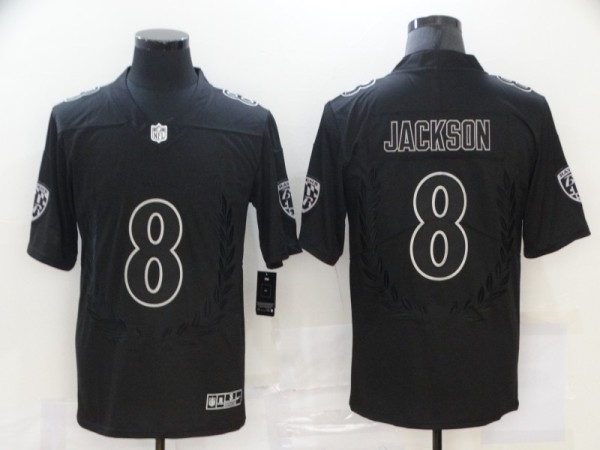 Men's Baltimore Ravens #8 Lamar Jackson Black MVP Limited Jersey