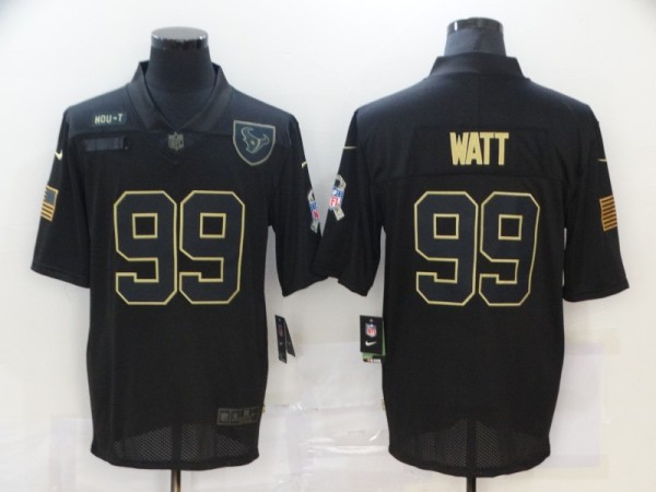 Men's Houston Texans #99 J.J. Watt 2020 Black Salute To Service Limited Jersey