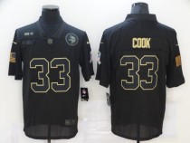 Men's Minnesota Vikings #33 Cook 2020 Black Salute To Service Limited Jersey