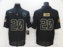 Men's Baltimore Ravens #20 Ed Reed 2020 Black Salute To Service Limited Jersey