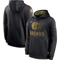 Men's Nike Cleveland Browns Black 2020 Salute to Service Sideline Performance Pullover Hoodie