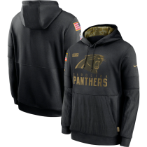 Men's Nike Carolina Panthers Black 2020 Salute to Service Sideline Performance Pullover Hoodie