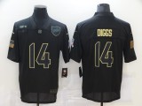 Men's Nike Buffalo Bills #14 Diggs 2020 Black Salute To Service Limited Jersey