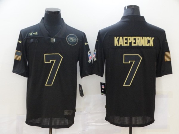 Men's San Francisco 49ers #7 Colin Kaepernick 2020 Black Salute To Service Limited Jersey