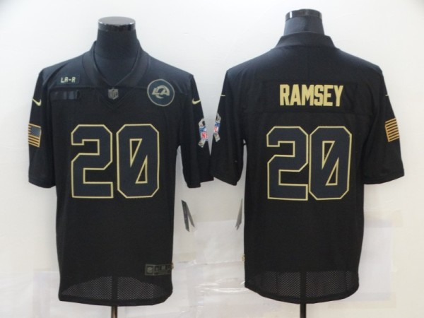 Men's Los Angeles Rams #20 Ramsey 2020 Black Salute To Service Limited Jersey