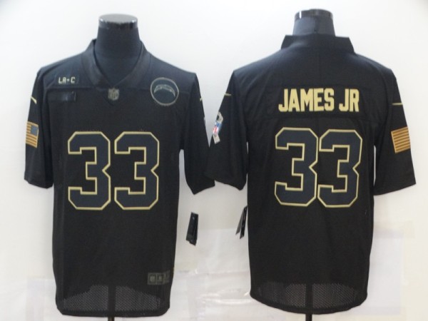 Men's Los Angeles Chargers #33 Derwin James 2020 Black Salute To Service Limited Jersey