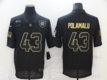 Men's Pittsburgh Steelers #43 Polamalu 2020 Black Salute To Service Limited Jersey