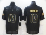 Men's Los Angeles Chargers #10 Justin Herbert 2020 Black Salute To Service Limited Jersey