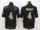 Men's Dallas Cowboys #4 Prescott Black Camo Salute To Service Limited Jersey