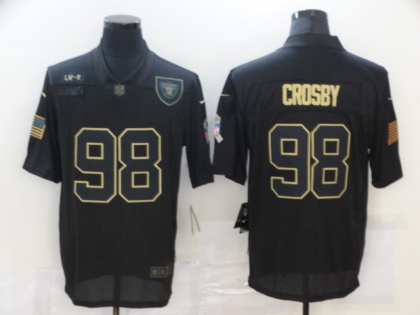 Men's Las Vegas Raiders #98 Crosby 2020 Black Salute To Service Limited Jersey