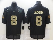 Men's Baltimore Ravens #8 Lamar Jackson Black Camo Salute To Service Limited Jersey