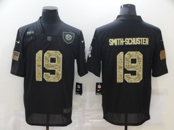 Men's Pittsburgh Steelers #19 JuJu Smith-Schuster Black Camo Salute To Service Limited Jersey