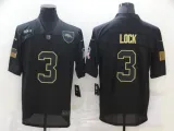 Men's Denver Broncos #3 Lock 2020 Black Salute To Service Limited Jersey