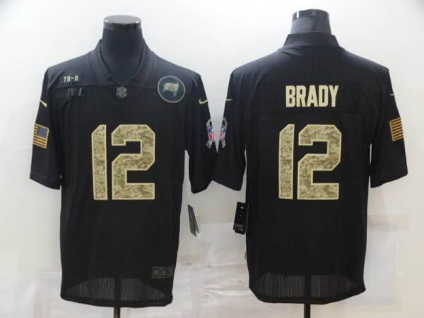 Men's Tampa Bay Buccaneers #12 Brady Black Camo Salute To Service Limited Jersey