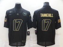 Men's Tennessee Titans #17 Ryan Tannehill 2020 Black Salute To Service Limited Jersey