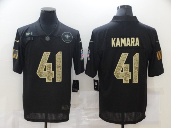 Men's New Orleans Saints #41 Alvin Kamara Black Camo Salute To Service Limited Jersey