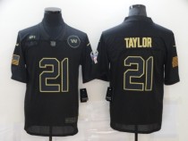 Men's Washington Football Team #21 Taylor 2020 Black Salute To Service Limited Jersey