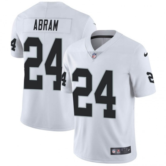 Men's  Las Vegas Raiders #24 Johnathan Abram White Vapor Limited Jersey