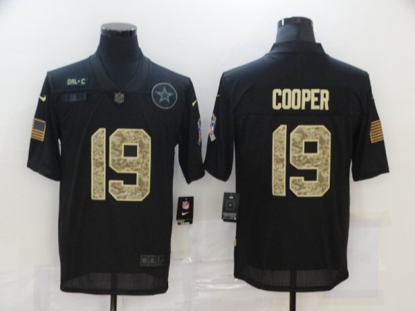 Men's Dallas Cowboys #19 Amari Cooper Black Camo Salute To Service Limited Jersey