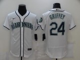 MLB Seattle Mariners #24 Ken Griffey White Elite Jersey