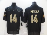 Men's Seattle Seahawks #14 DK Metcalf Black Camo Salute To Service Limited Jersey