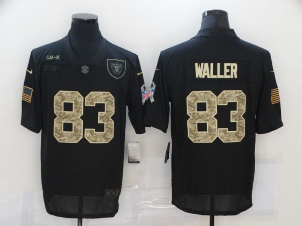 Men's Raiders #83 Darren Waller Black Camo Salute To Service Limited Jersey