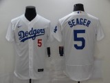 MLB Los Angeles Dodgers #5 Seager White Elite Jersey