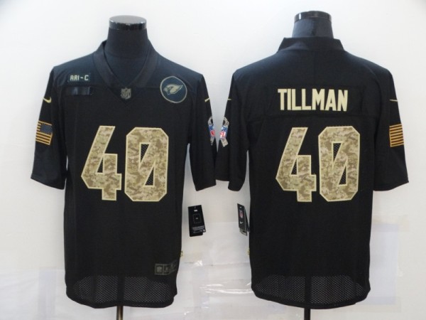 Men's Arizona Cardinals #40 Pat Tillman 2020 Black Camo Salute To Service Limited Jersey