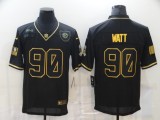 Men's Pittsburgh Steelers #90 T. J. Watt Black/Gold Salute To Service Limited Jersey