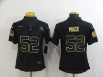 Women Chicago Bears #52 Khalil Mack 2020 Black Salute To Service Limited Jersey