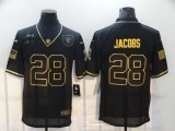 Men's Raiders #28 Josh Jacobs Black/Gold Salute To Service Limited Jersey