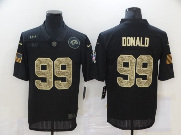 Men's Los Angeles Rams #99 Aaron Donald Black Camo Salute To Service Limited Jersey