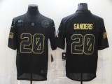 Detroit Lions #20 B.Sanders 2020 Black Salute To Service Limited Jersey