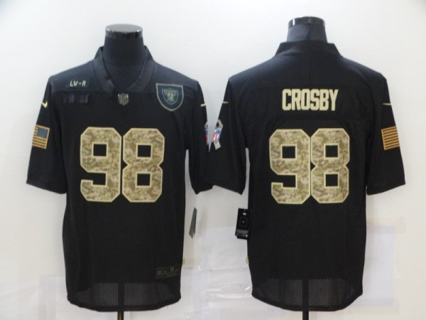 Men's Las Vegas Raiders #98 Crosby Black Camo Salute To Service Limited Jersey