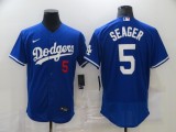 MLB Los Angeles Dodgers #5 Seager Blue Elite Jersey