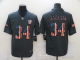 Men's Raiders #34 Bo Jackson Grey 2019 Salute To Service USA Flag Fashion Limited Jersey