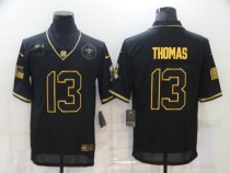 Men's New Orleans Saints #13 Michael Thomas Black/Gold Salute To Service Limited Jersey