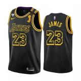 NBA Los Angeles Lakers #23 LeBron James 2020 Black NBA Finals Champions With GiGi Patch Black Jersey