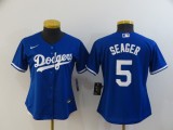 Women MLB Los Angeles Dodgers #5 Seager Blue Game Jersey