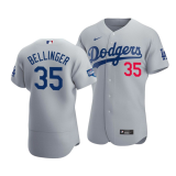 MLB Los Angeles Dodgers #35 Cody Bellinger 2020 Grey World Series Champions Patch Flexbase Jersey