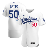 MLB Los Angeles Dodgers #50 Mookie Betts 2020 World Series Champions Patch Flexbase Jersey