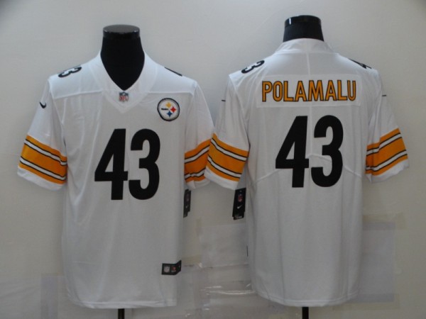 Men's Pittsburgh Steelers #43 Polamalu White Vapor Untouchable Limited Jersey