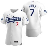 MLB Los Angeles Dodgers #7 Julio Urias White 2020 World Series Champions Patch Flexbase Jersey